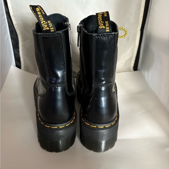 Dr. Martens Jadon Max Black Boots with Yellow Laces 9 - Picture 5 of 11